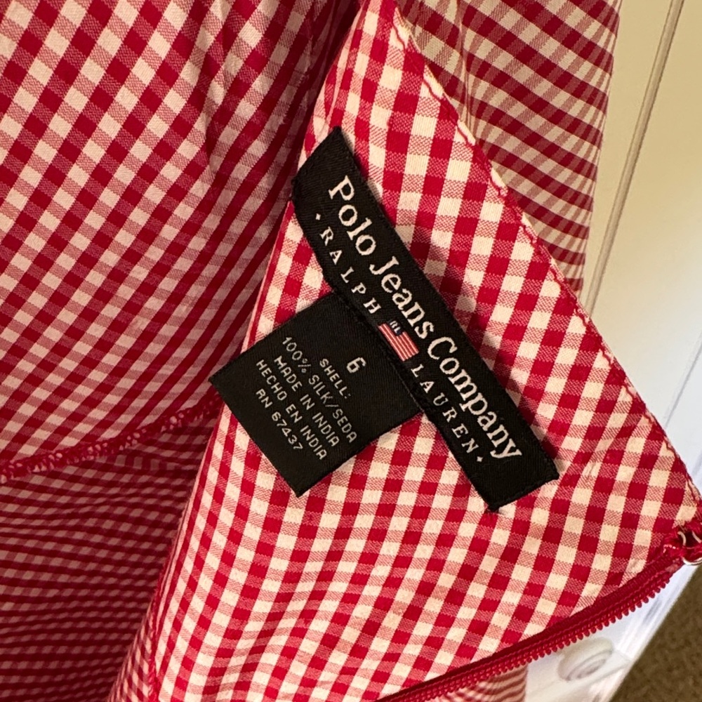 Elegant Red Gingham Ralph Lauren Dress size 6 - Picture 7 of 10